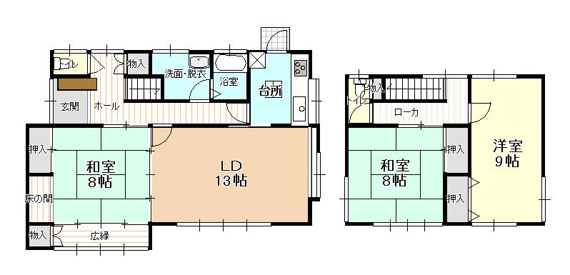 Floor plan. 8.8 million yen, 3LDK, Land area 181.84 sq m , Building area 107.82 sq m