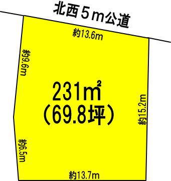 Compartment figure. Land price 11.2 million yen, Land area 231 sq m