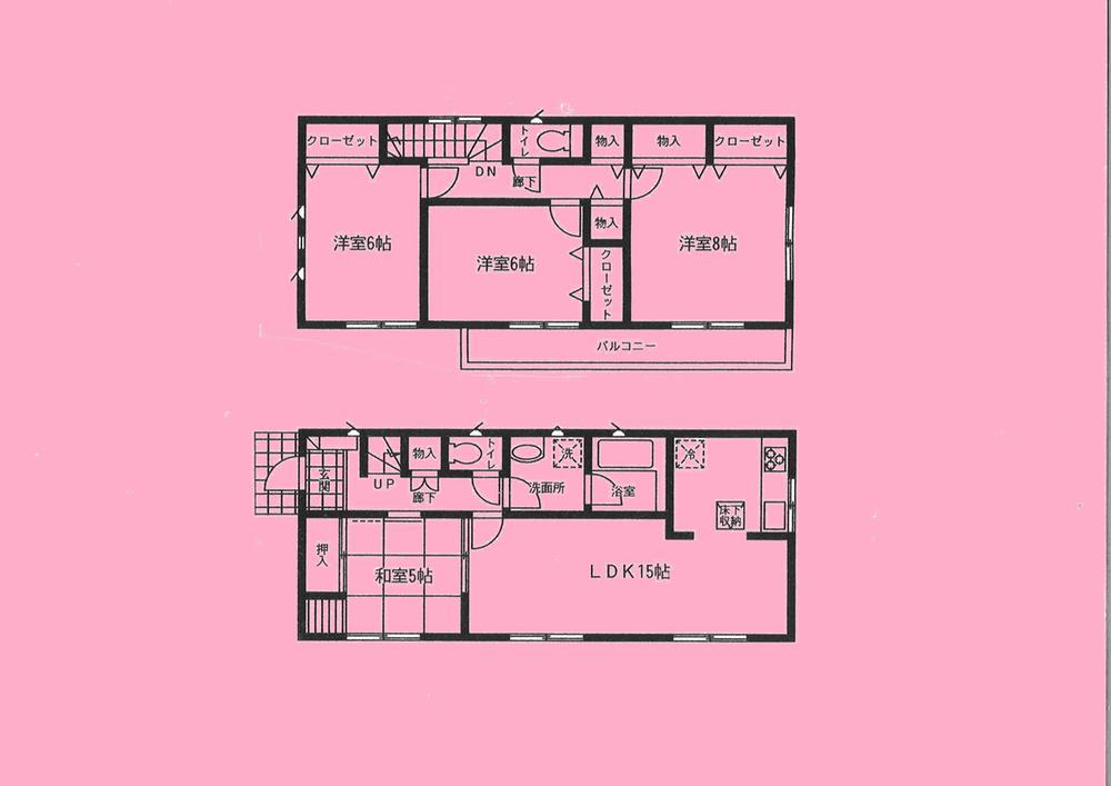 Floor plan. 18,800,000 yen, 4LDK, Land area 159.75 sq m , Building area 96.79 sq m