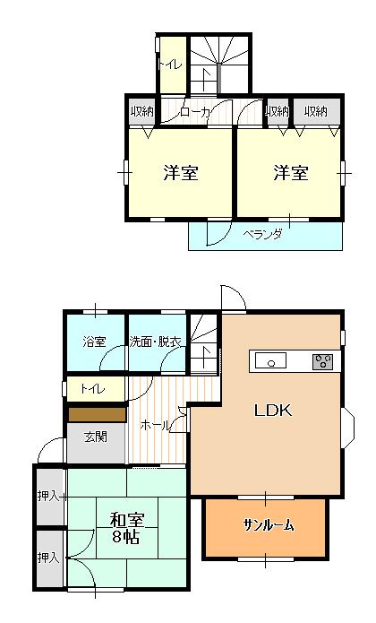 Floor plan. 19.5 million yen, 3LDK, Land area 165.31 sq m , Building area 95.37 sq m