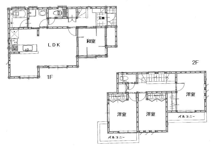Floor plan. 20.8 million yen, 4LDK, Land area 178 sq m , Building area 92.74 sq m