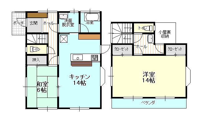 Floor plan. 12 million yen, 2LDK, Land area 174.81 sq m , Building area 87.77 sq m