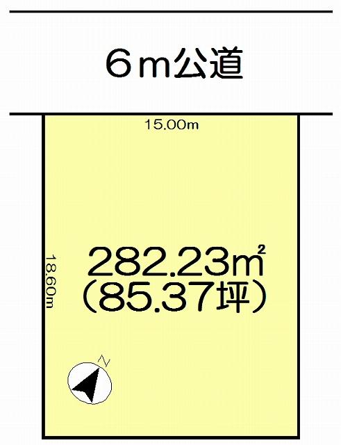 Compartment figure. Land price 12.8 million yen, Land area 282.23 sq m