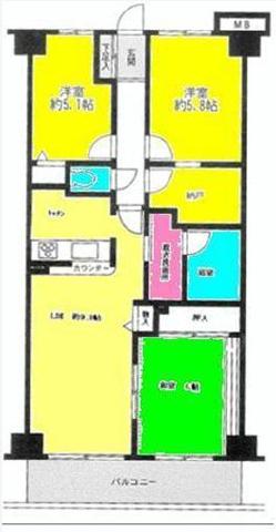 Floor plan. 3LDK + S (storeroom), Price 9.3 million yen, Occupied area 69.11 sq m , Balcony area 8.12 sq m