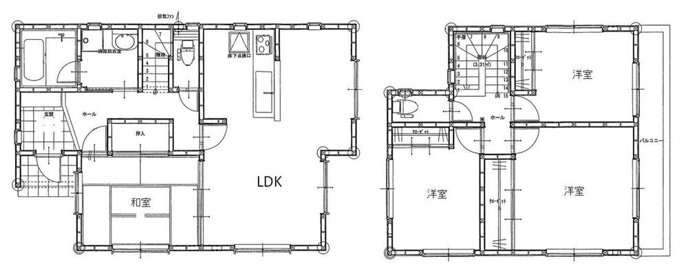 Floor plan. 17.5 million yen, 4LDK, Land area 171 sq m , Building area 105.98 sq m