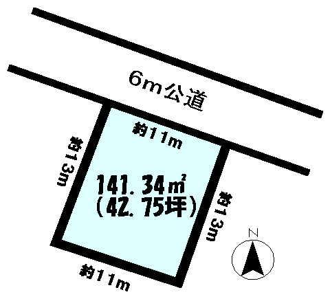 Compartment figure. Land price 5.1 million yen, Land area 141.34 sq m