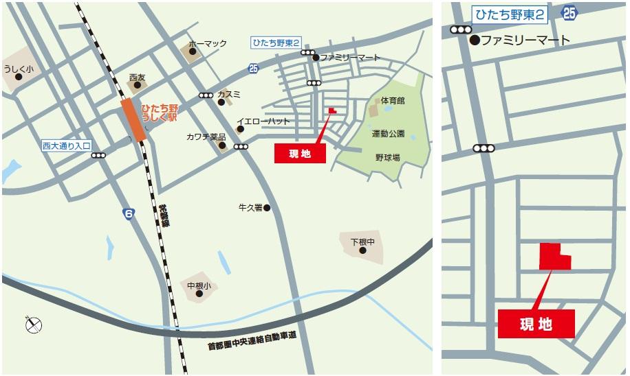 Local guide map. Because there is in the place where entered into from the main street, It is a quiet residential area. 