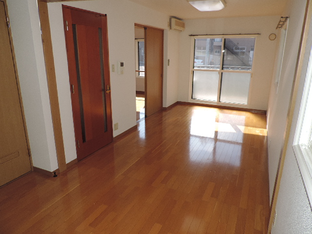 Living and room. Beautiful flooring kitchen