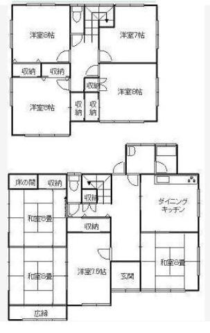 Floor plan. 29,800,000 yen, 8DK, Land area 285.41 sq m , Building area 172.5 sq m