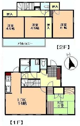 Floor plan. 7.8 million yen, 4LDK, Land area 166.32 sq m , Building area 92.74 sq m