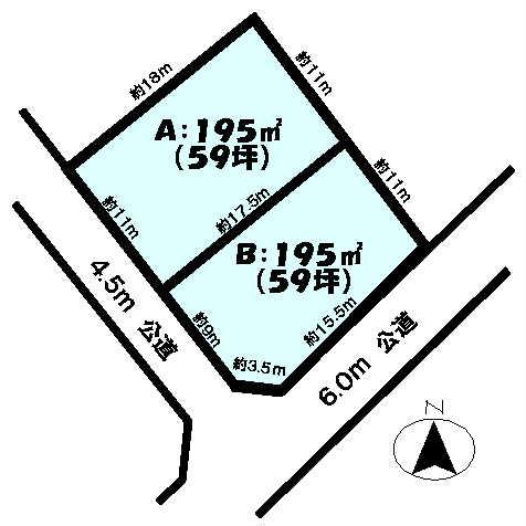 Compartment figure. Land price 7.8 million yen, Land area 195 sq m