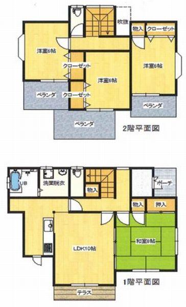 Floor plan. 14.8 million yen, 4LDK, Land area 147.72 sq m , Building area 103.5 sq m