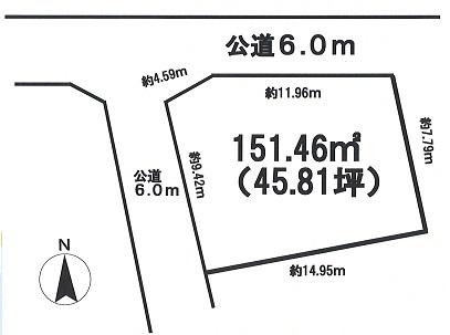 Compartment figure. Land price 4.3 million yen, Land area 151.46 sq m