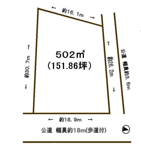 Compartment figure. Land price 22,800,000 yen, Land area 502 sq m