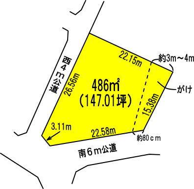 Compartment figure. Land price 12.5 million yen, Land area 486 sq m