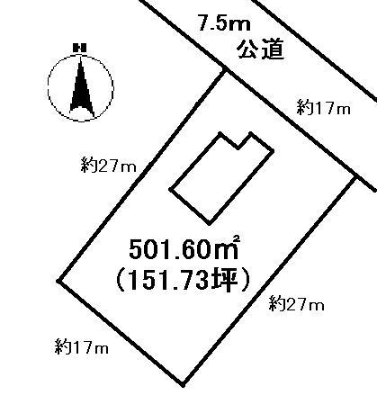 Compartment figure. Land price 8.9 million yen, Land area 501.6 sq m