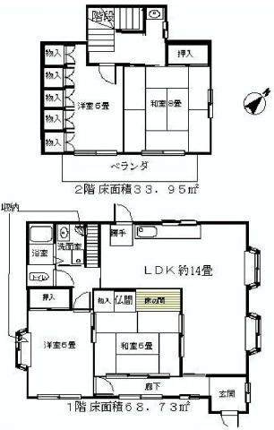 Floor plan. 12 million yen, 4LDK, Land area 300 sq m , Building area 102.68 sq m
