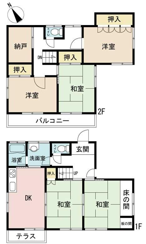 Floor plan. 9.8 million yen, 5DK + S (storeroom), Land area 145.57 sq m , Building area 103.51 sq m