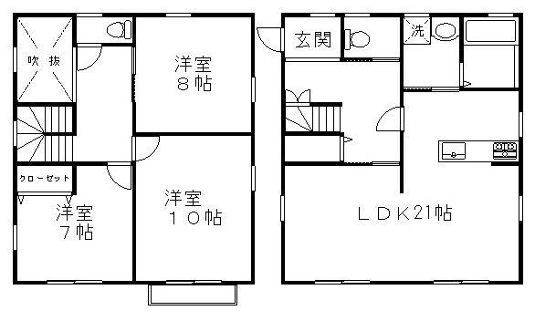 Floor plan. 29,200,000 yen, 3LDK, Land area 193.72 sq m , Building area 114.27 sq m