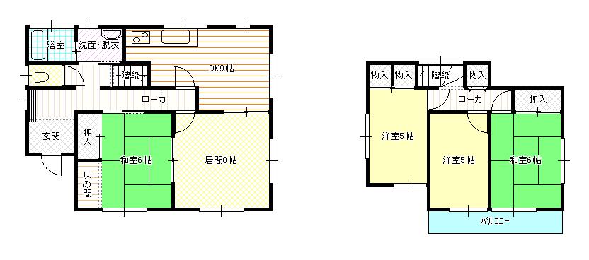 Floor plan. 8.9 million yen, 4LDK, Land area 196.9 sq m , Building area 93.15 sq m