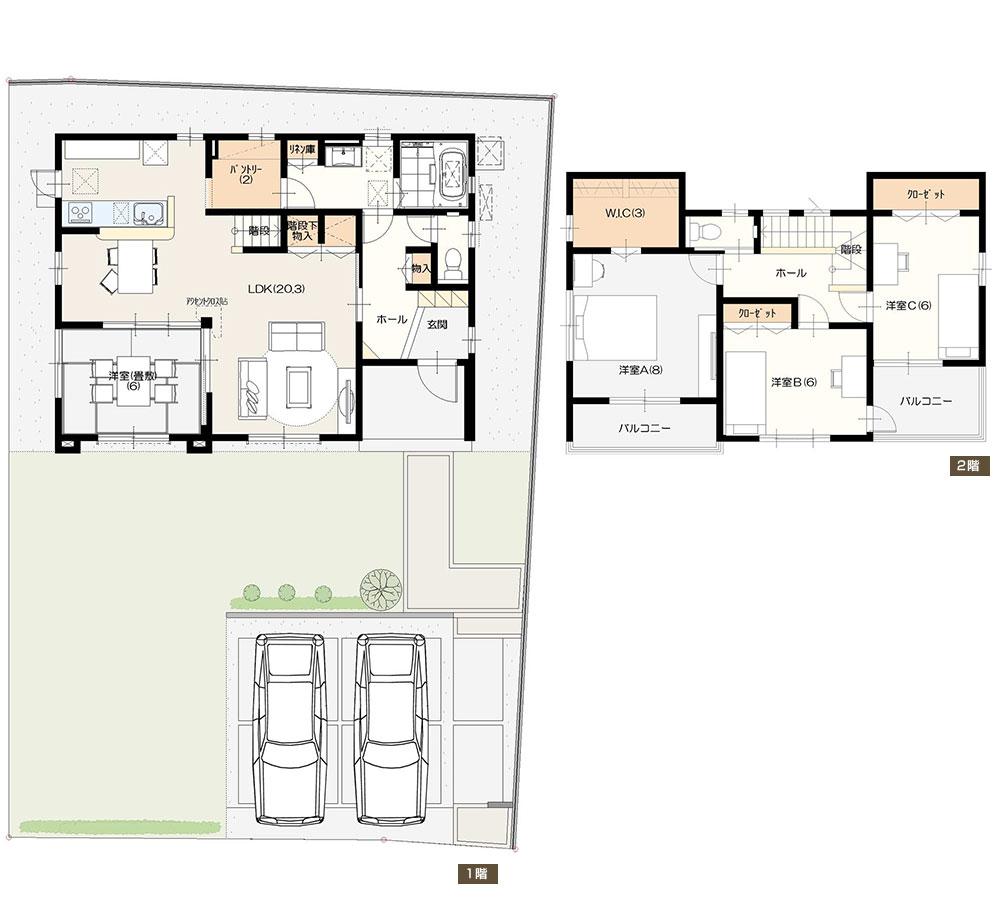Floor plan. (No. 23 locations), Price 34,800,000 yen, 4LDK, Land area 232.73 sq m , Building area 119.24 sq m
