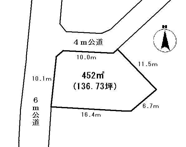 Compartment figure. Land price 30,700,000 yen, Land area 452 sq m