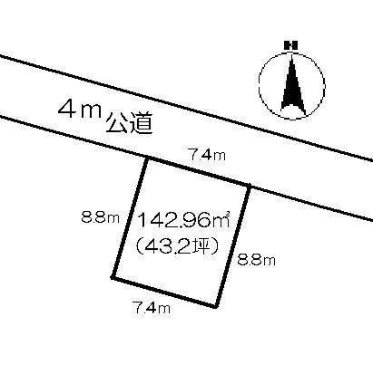 Compartment figure. Land price 5.9 million yen, Land area 142.96 sq m