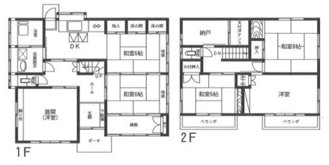 Floor plan. 8.6 million yen, 6DK + S (storeroom), Land area 189.82 sq m , Building area 136.42 sq m