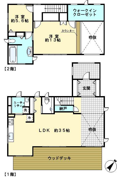 Floor plan. 52,800,000 yen, 2LDK + S (storeroom), Land area 201.18 sq m , Building area 133 sq m