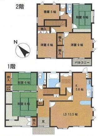 Floor plan. 20 million yen, 6LDK, Land area 278.12 sq m , Building area 154.85 sq m   Storage space is often. 