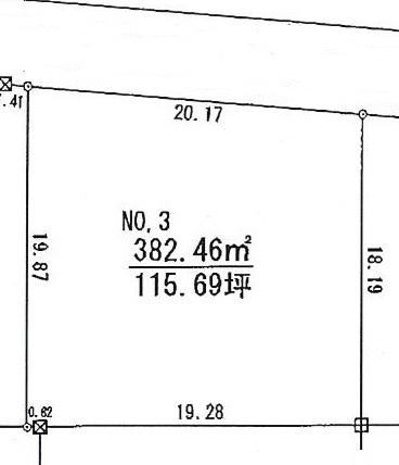 Compartment figure. Land price 5.4 million yen, Land area 382.46 sq m
