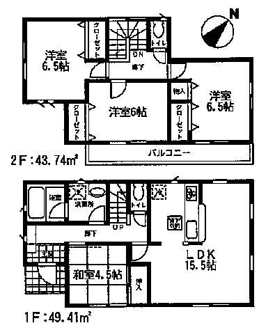 Floor plan. (3 Building), Price 15.8 million yen, 4LDK, Land area 185.13 sq m , Building area 93.15 sq m
