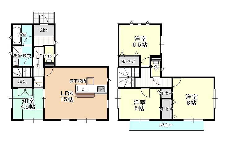 Floor plan. 21,800,000 yen, 4LDK, Land area 188.73 sq m , Building area 93.96 sq m