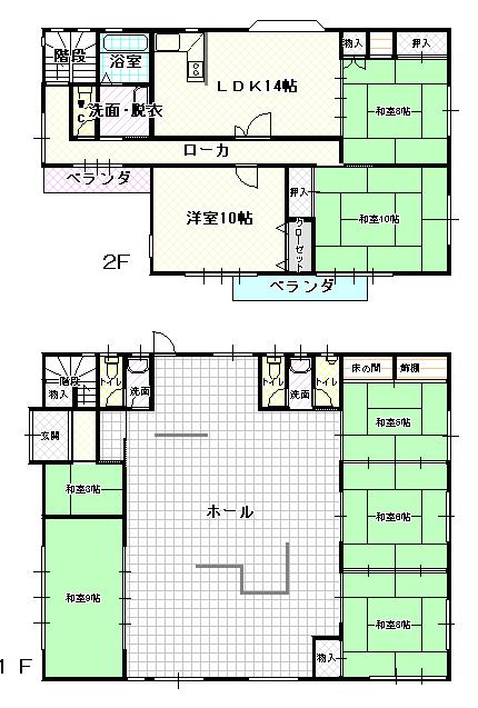 Floor plan. 28.8 million yen, 9LDK, Land area 495.3 sq m , Building area 245.1 sq m