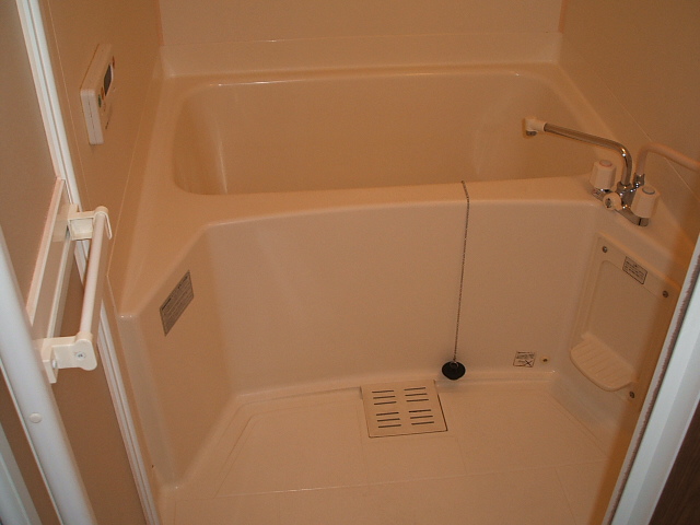 Washroom. Bathing with reheating hot water supply