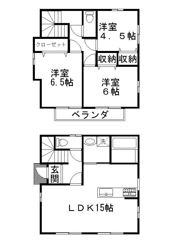 Floor plan. 12.5 million yen, 3LDK, Land area 112.13 sq m , Building area 81.35 sq m