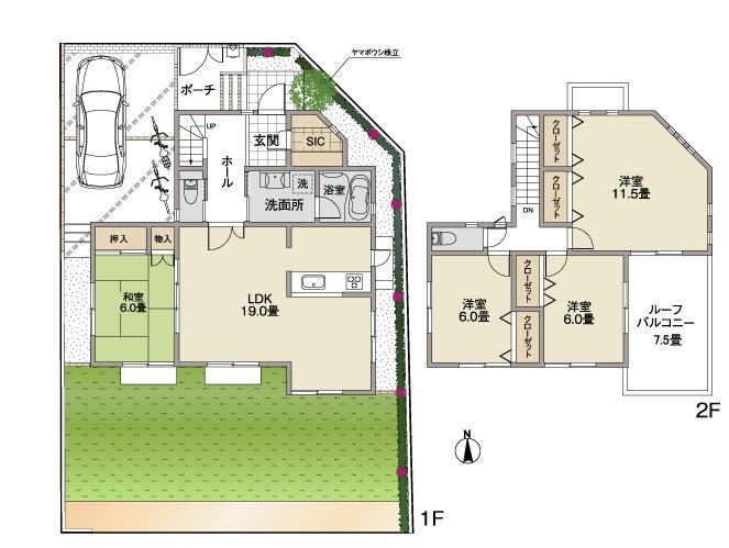 Floor plan. (5-10 compartment), Price 30,300,000 yen, 4LDK, Land area 175.43 sq m , Building area 117.99 sq m
