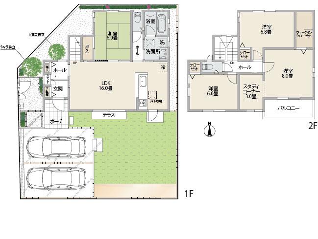 Floor plan. (8-8 section), Price 28,200,000 yen, 4LDK, Land area 166.23 sq m , Building area 112.96 sq m