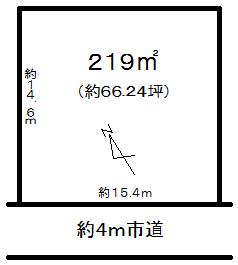 Compartment figure. Land price 6.8 million yen, Land area 211 sq m