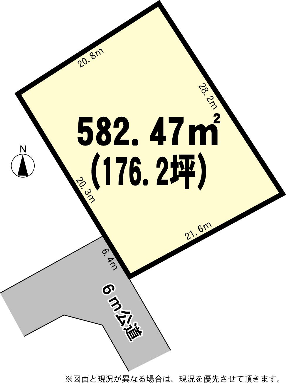 Compartment figure. Land price 21 million yen, Land area 582.47 sq m