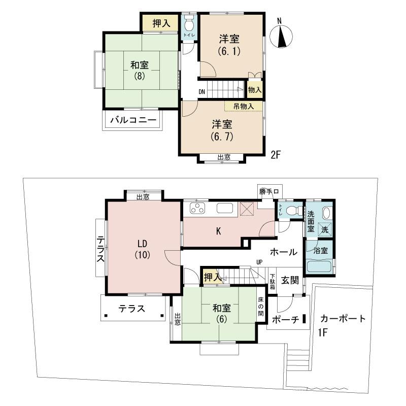Floor plan. 6.9 million yen, 4LDK, Land area 163.51 sq m , Building area 101.23 sq m