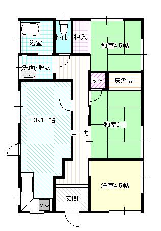 Floor plan. 3.4 million yen, 3LDK, Land area 121 sq m , Building area 63.76 sq m 3LDK