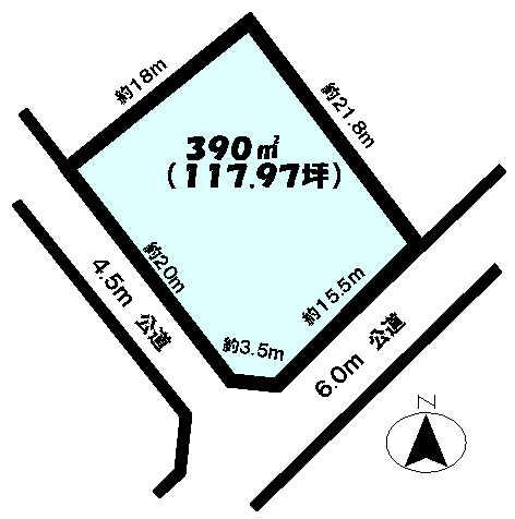 Compartment figure. Land price 14.6 million yen, Land area 390 sq m