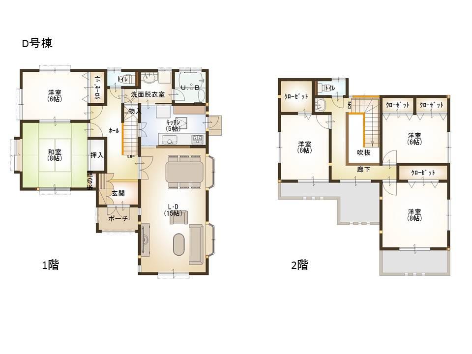 Floor plan. (D Building), Price 35,800,000 yen, 5LDK, Land area 248.33 sq m , Building area 137.04 sq m