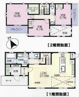 Floor plan. 33,500,000 yen, 3LDK, Land area 168.01 sq m , Building area 106.31 sq m