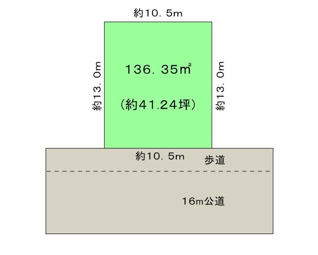 Compartment figure. Land price 6.2 million yen, Land area 136.35 sq m