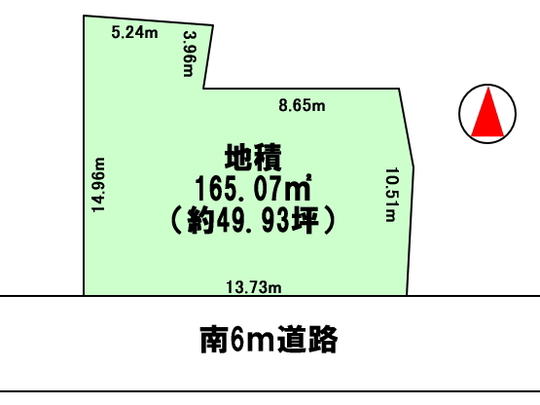 Compartment figure. Land price 6.5 million yen, Land area 165.07 sq m