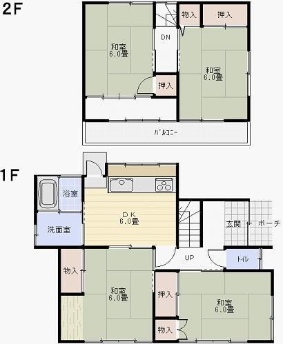Floor plan. 10 million yen, 4DK, Land area 271 sq m , Building area 76.54 sq m