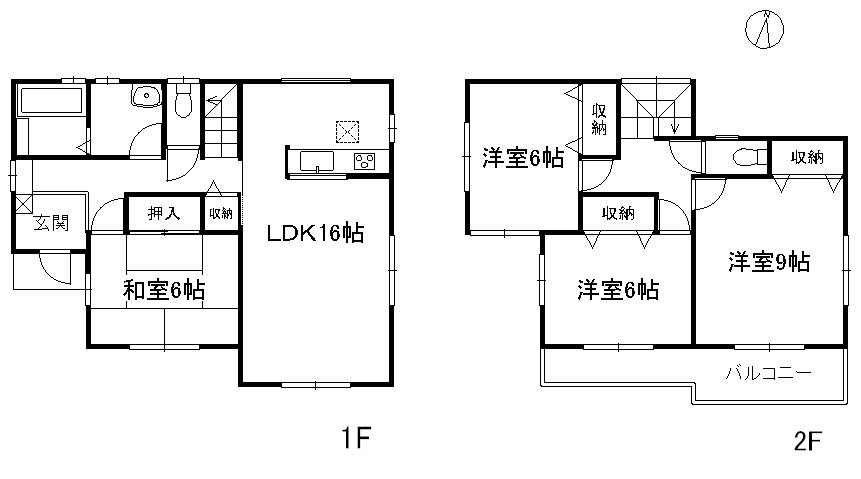Floor plan. (3 Building), Price 21,800,000 yen, 4LDK, Land area 268.87 sq m , Building area 105.15 sq m