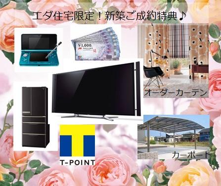 Other. Yuki second phase new construction purchase support campaign of 100 points worth of goods gift! Customers limit of your conclusion of a contract Eda house. Fun privilege to choose the goods